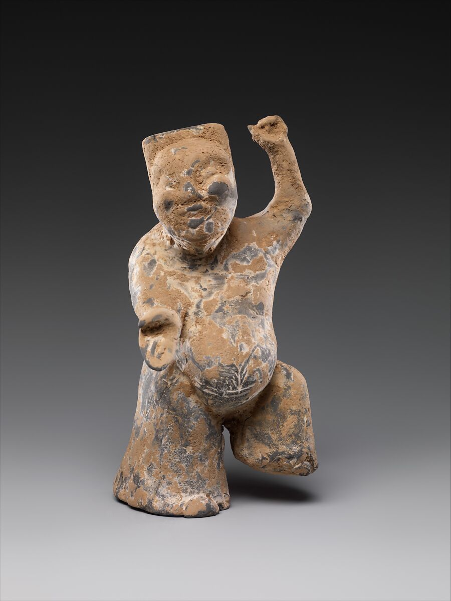 Rustic Dancers, Earthenware with traces of pigment, China