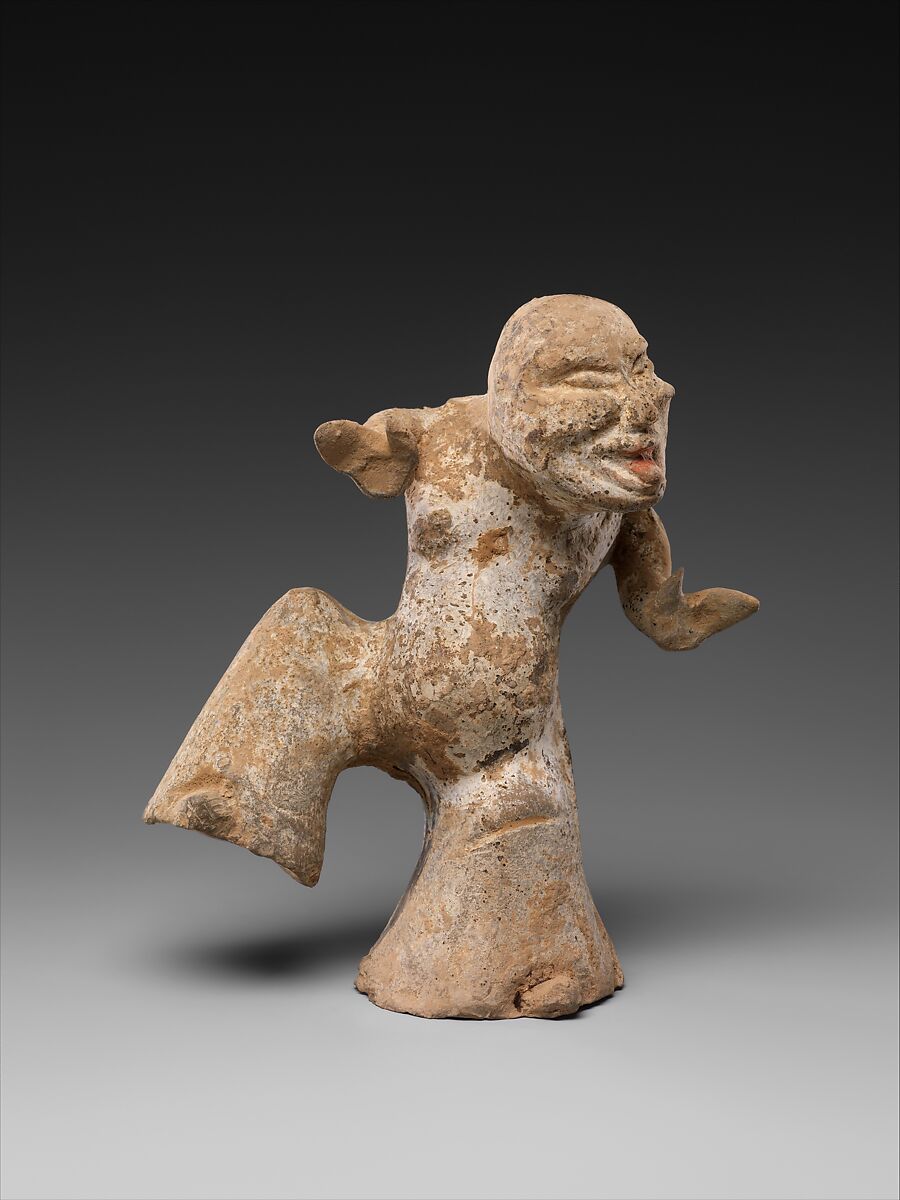 Rustic Dancers, Earthenware with traces of pigment, China