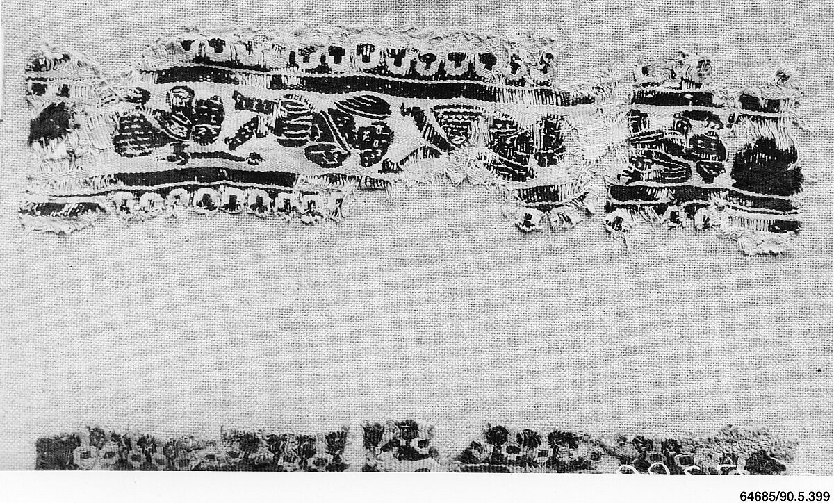 Fragment of a Shoulder Band, Wool, linen; plain weave, tapestry weave 
