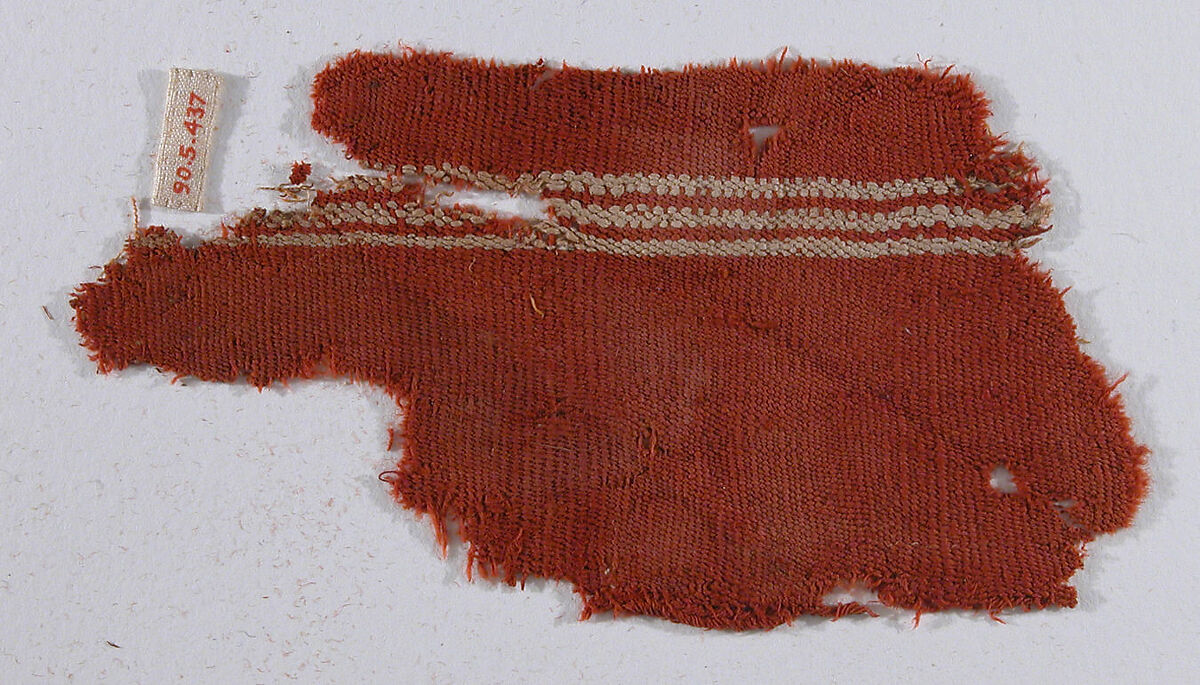 Textile Fragment, Wool, linen; plain weave 