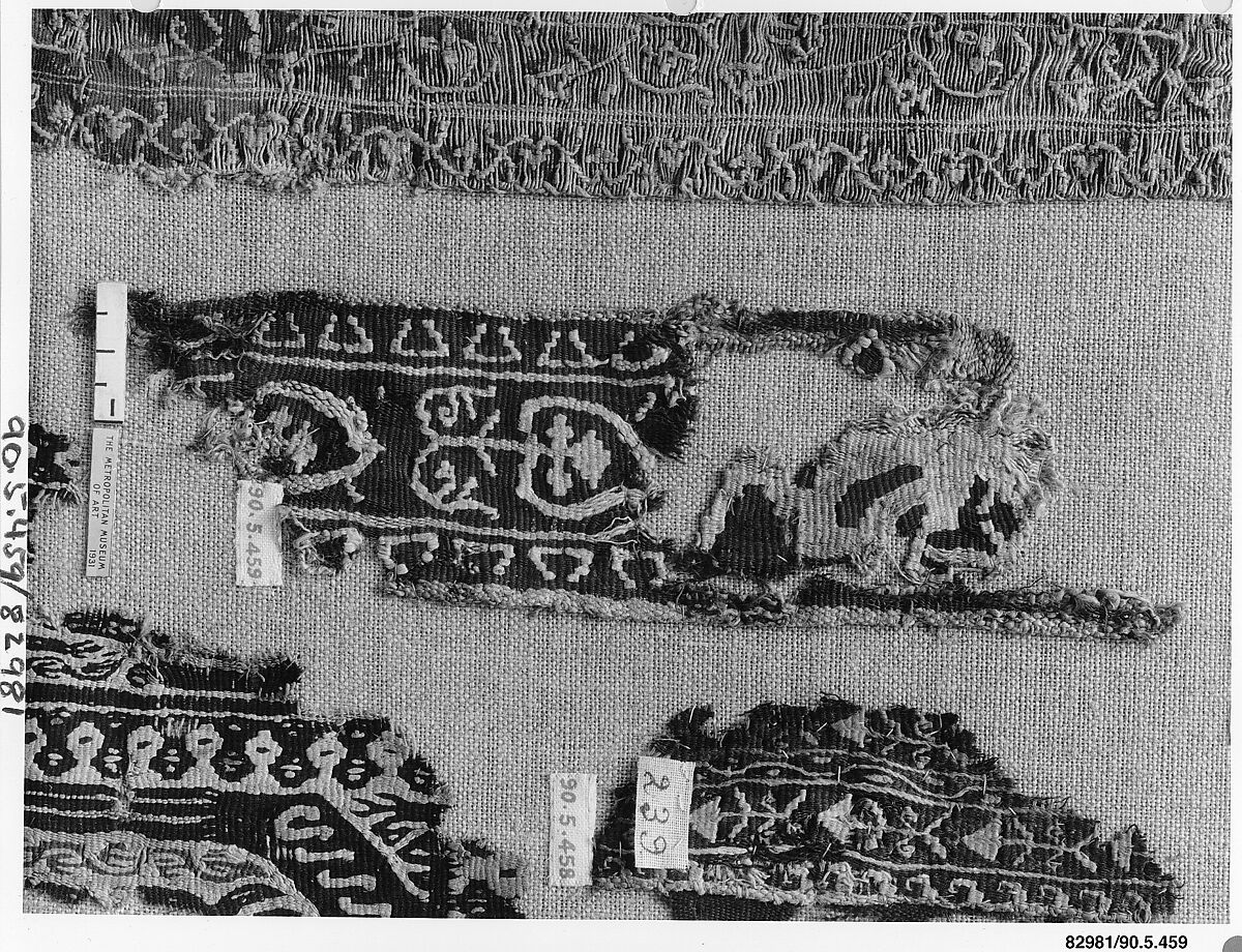 Textile Fragment, Wool, linen; tapestry weave 