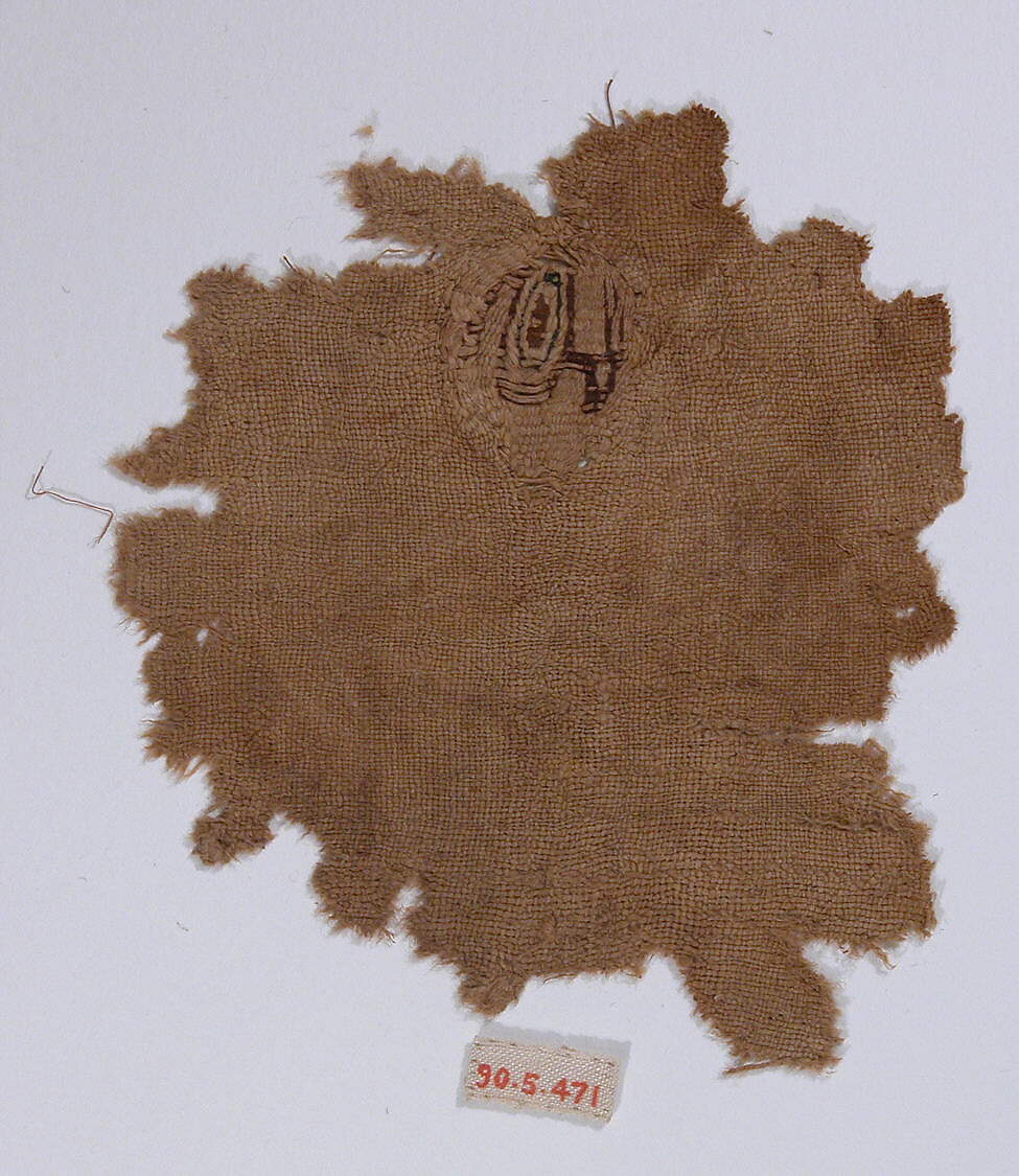 Textile Fragment, Wool, linen; plain weave, tapestry weave 