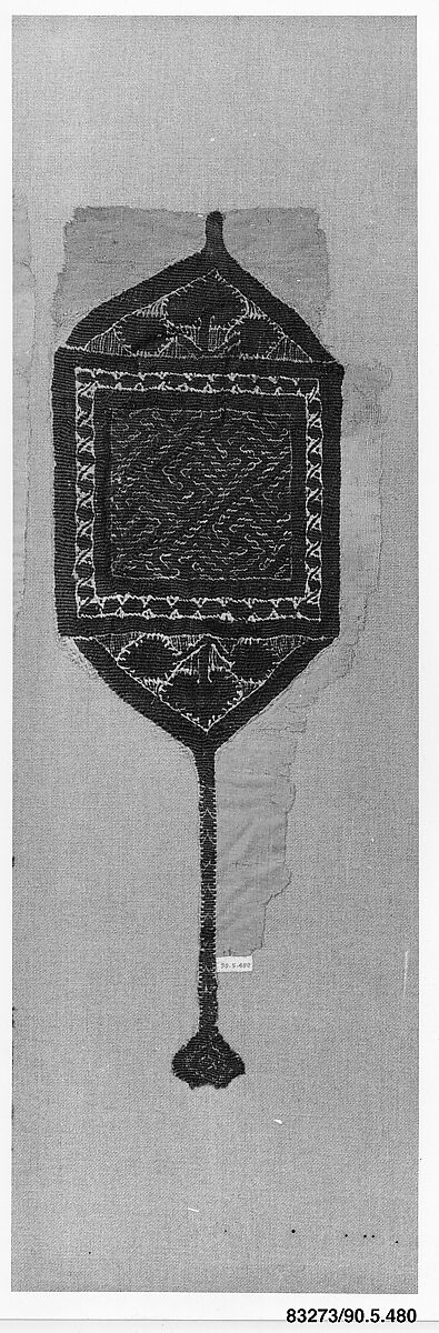 Textile Fragment, Wool, linen; plain weave, tapestry weave 