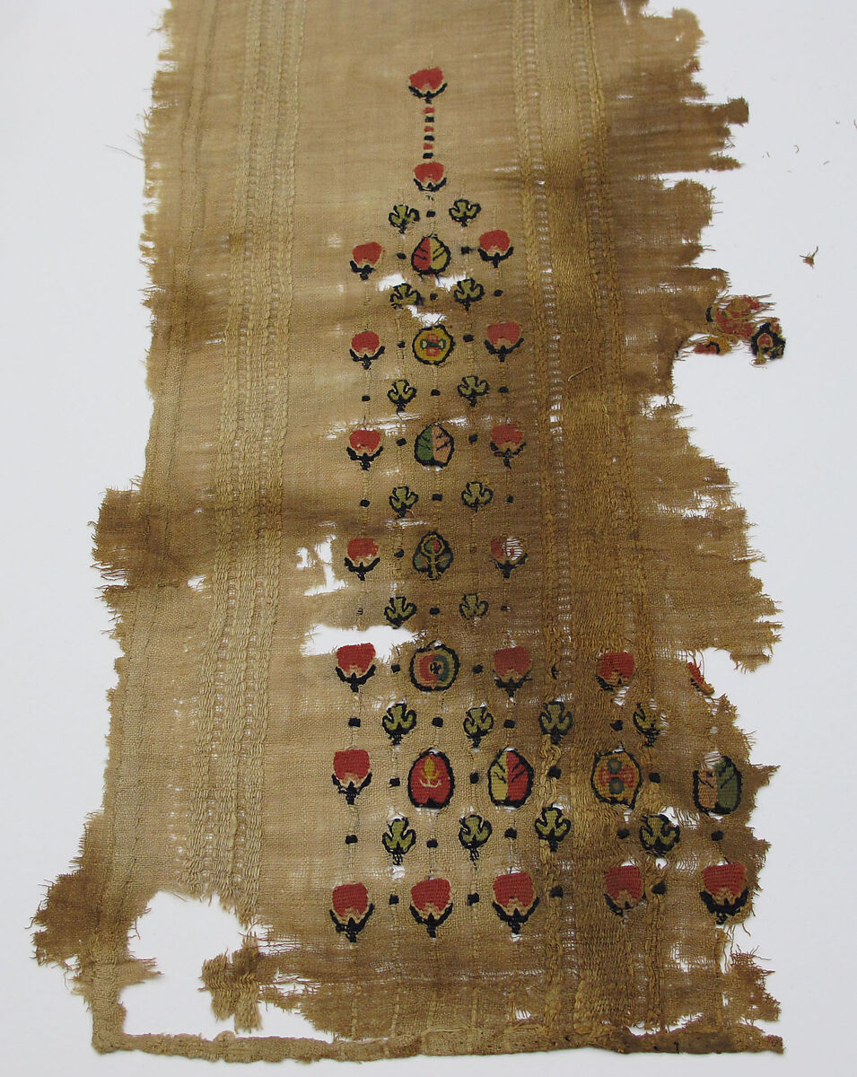Fragment with Scattered Pattern, Wool, linen; plain weave, tapestry weave