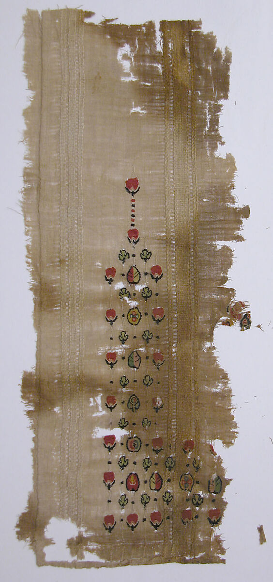 Fragment with Scattered Pattern, Wool, linen; plain weave, tapestry weave 