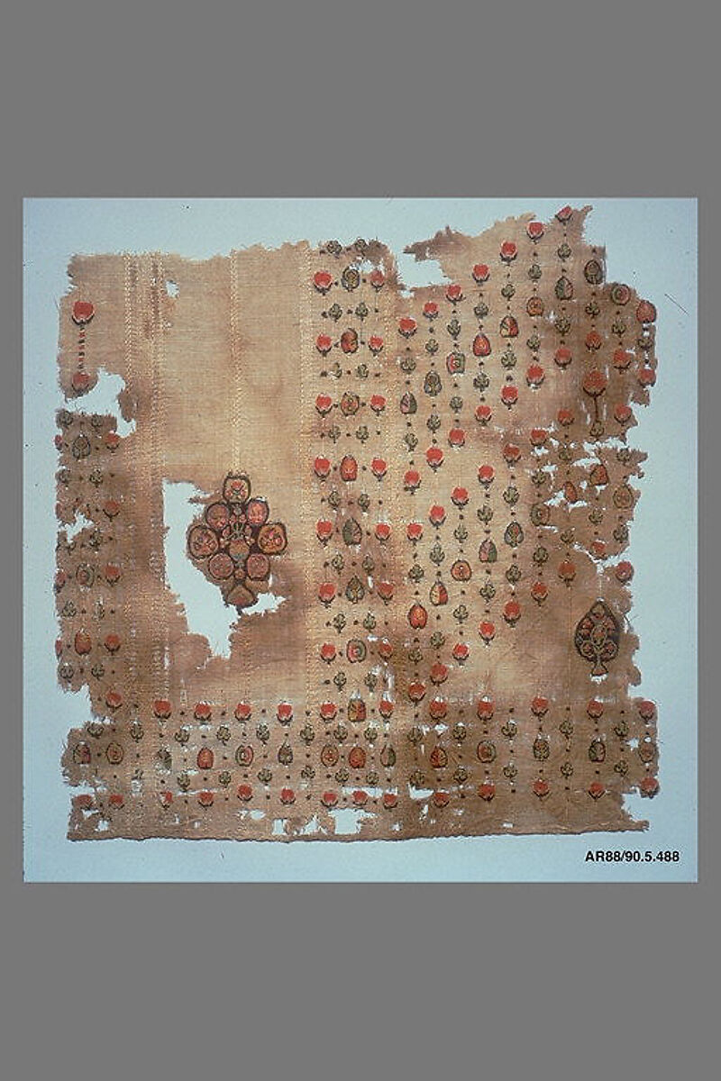 Fragment with Scattered Pattern, Wool, linen; plain weave, tapestry weave