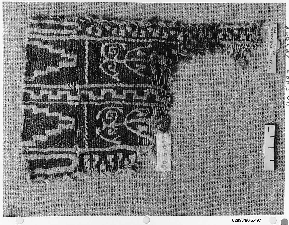 Textile Fragment, Wool, linen; tapestry weave