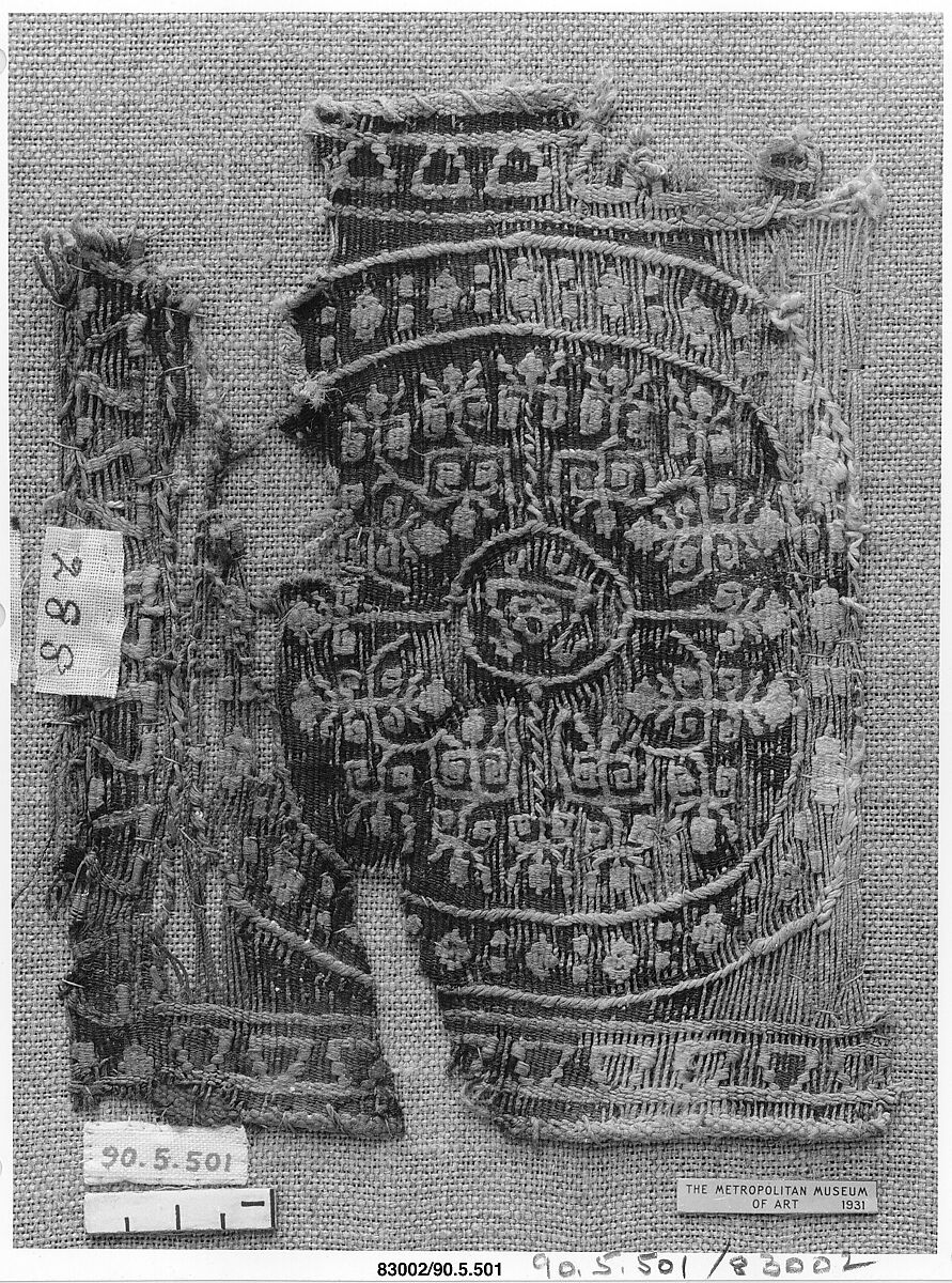 Textile Fragment, Wool, linen; tapestry weave