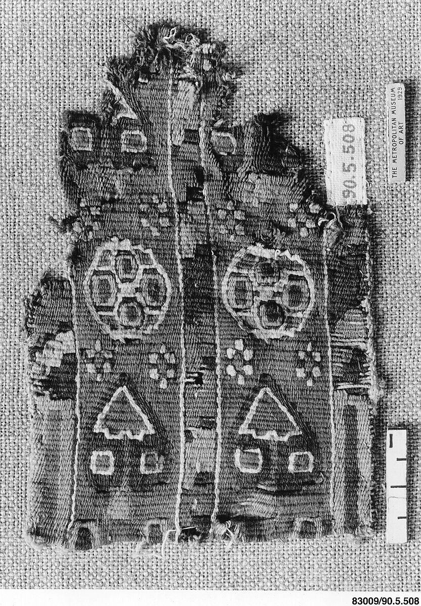 Textile Fragment, Wool, linen; tapestry weave
