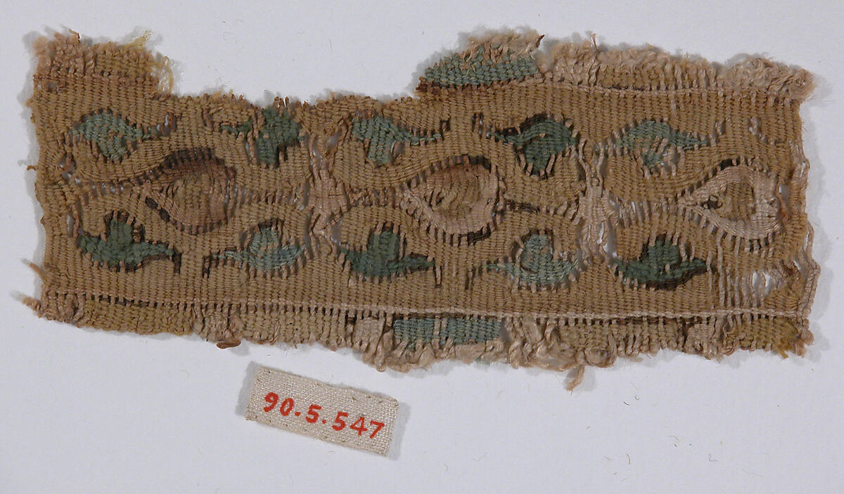 Textile Fragment, Wool, linen; tapestry weave 