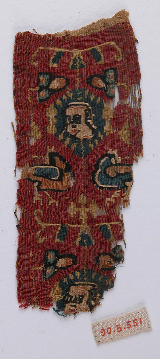 Textile Fragment, Wool, linen; tapestry weave 