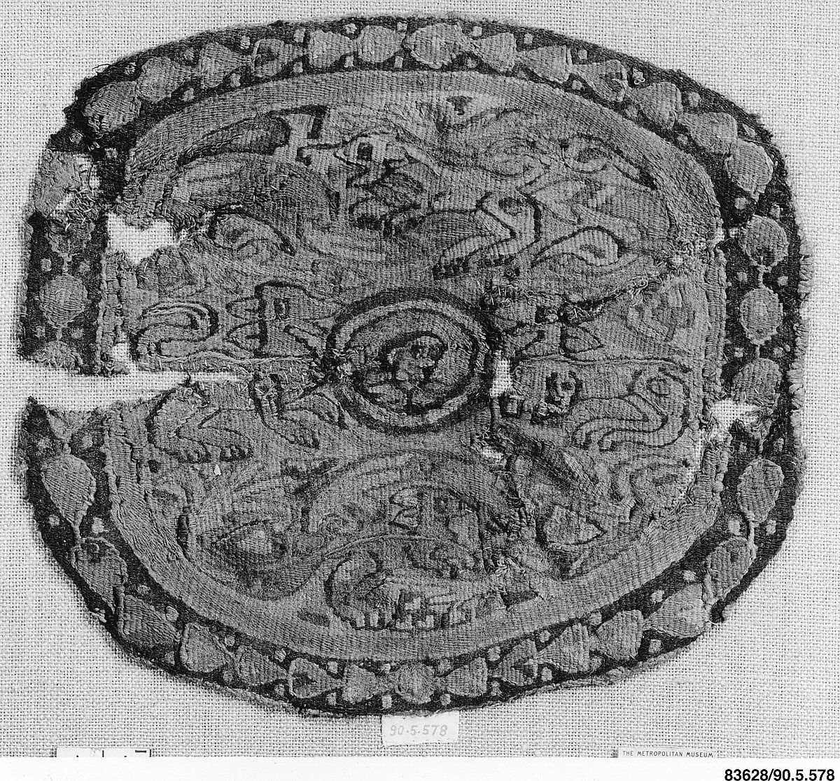 Textile Fragment, Wool, linen; tapestry weave