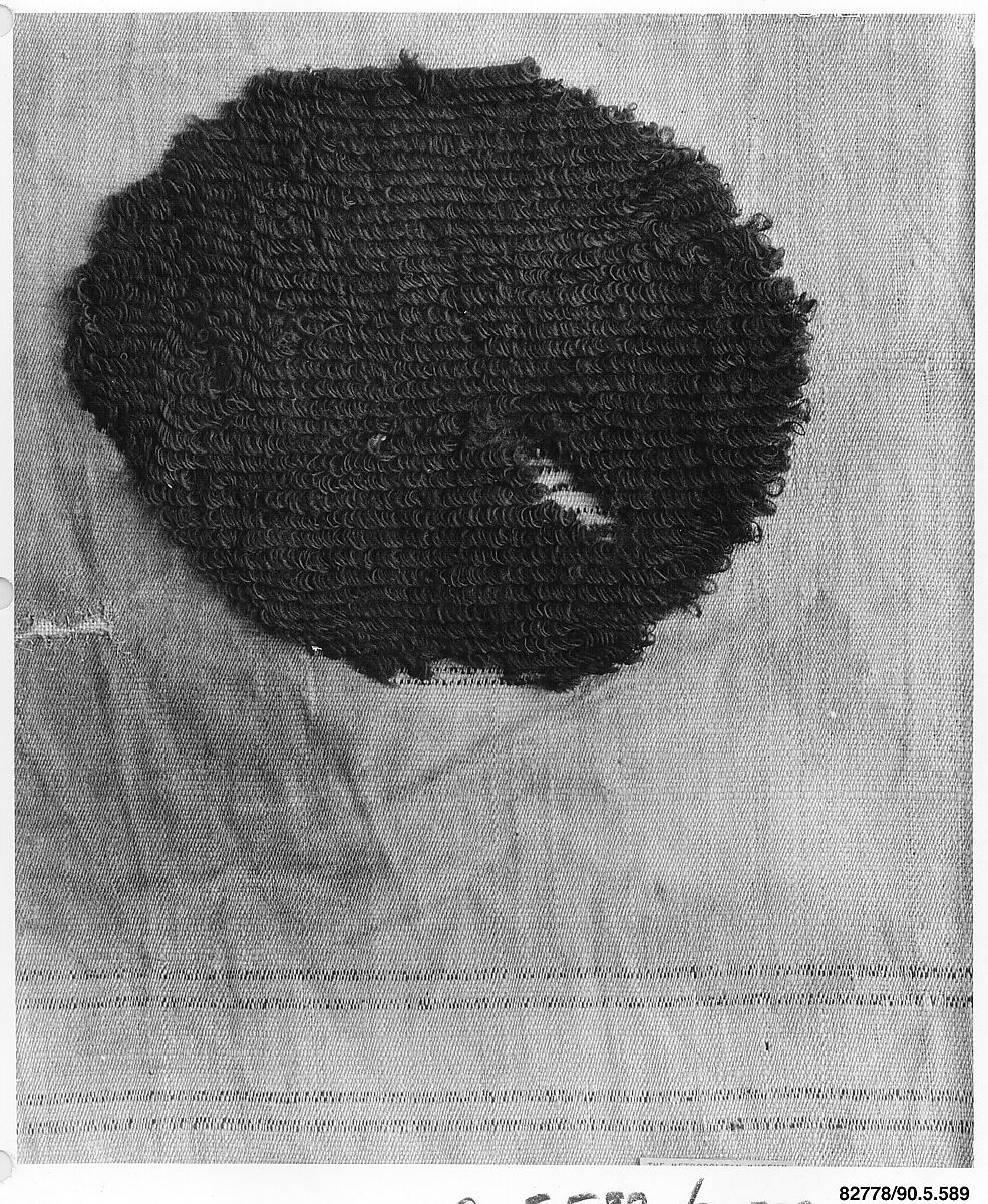 Textile Fragment, Wool, linen; plain weave, weft loop weave