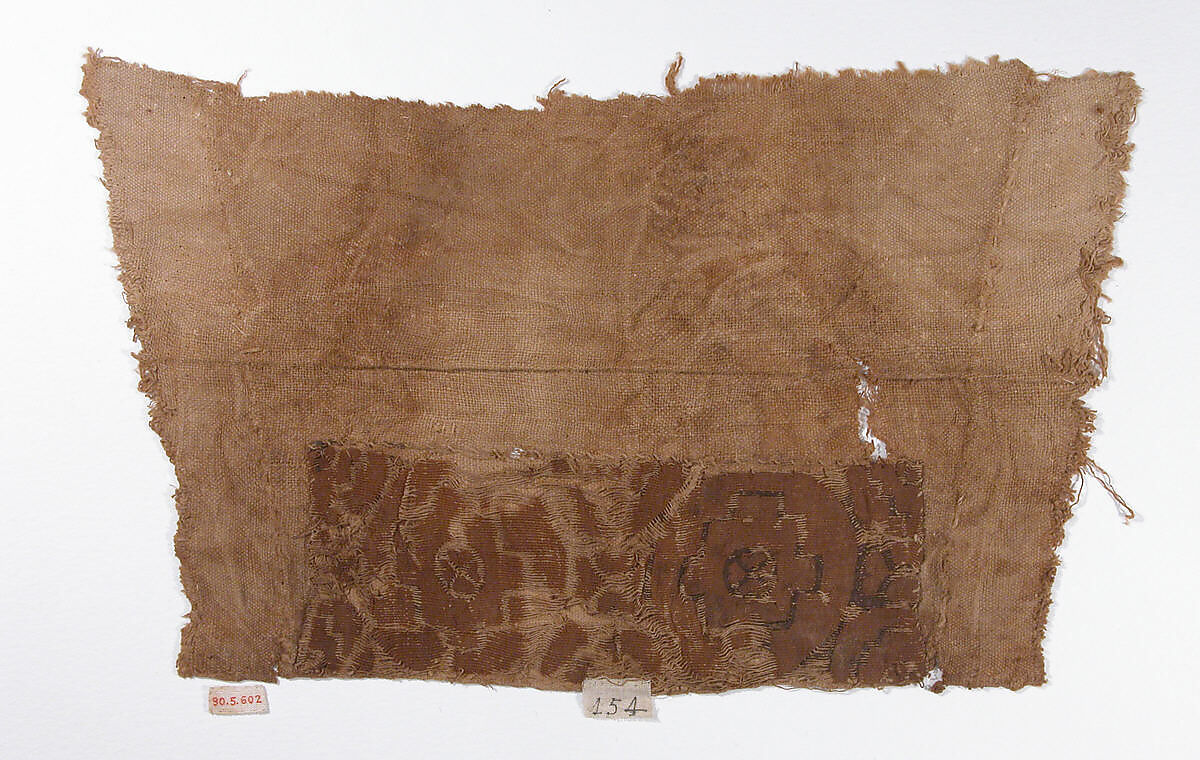 Textile Fragment, Wool, linen; plain weave, tapestry weave 