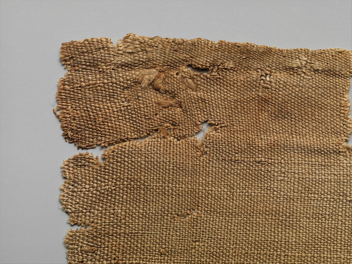 Fragment with the Head of a Figure, Wool, linen; plain weave, tapestry weave