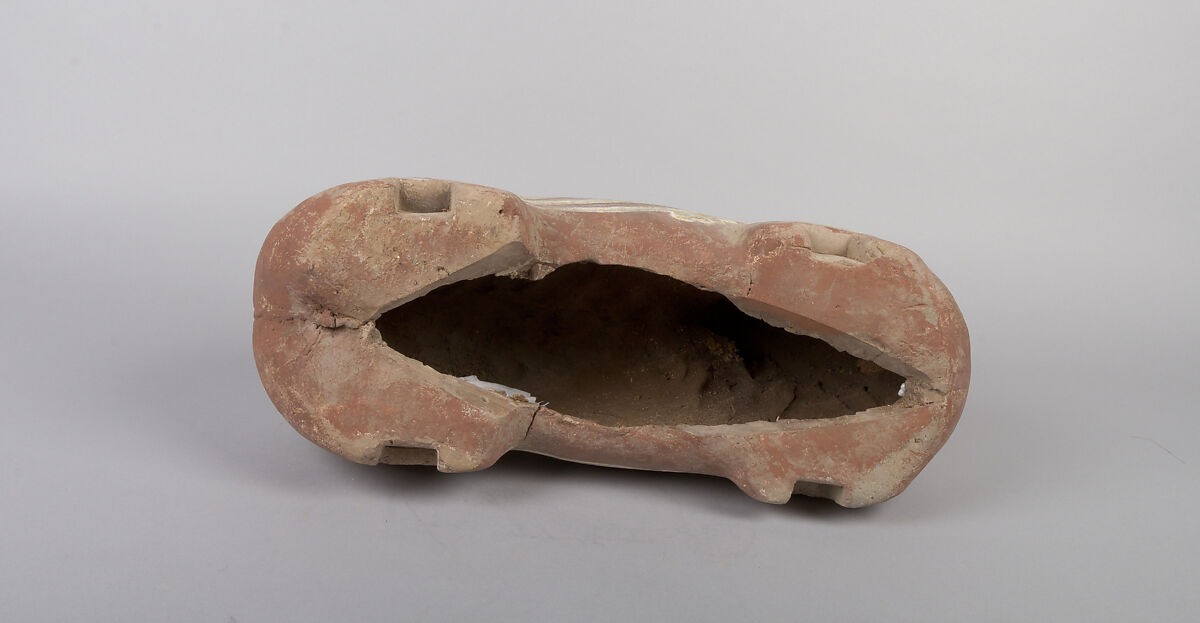 Horse and cavalry rider, Earthenware with pigment, China