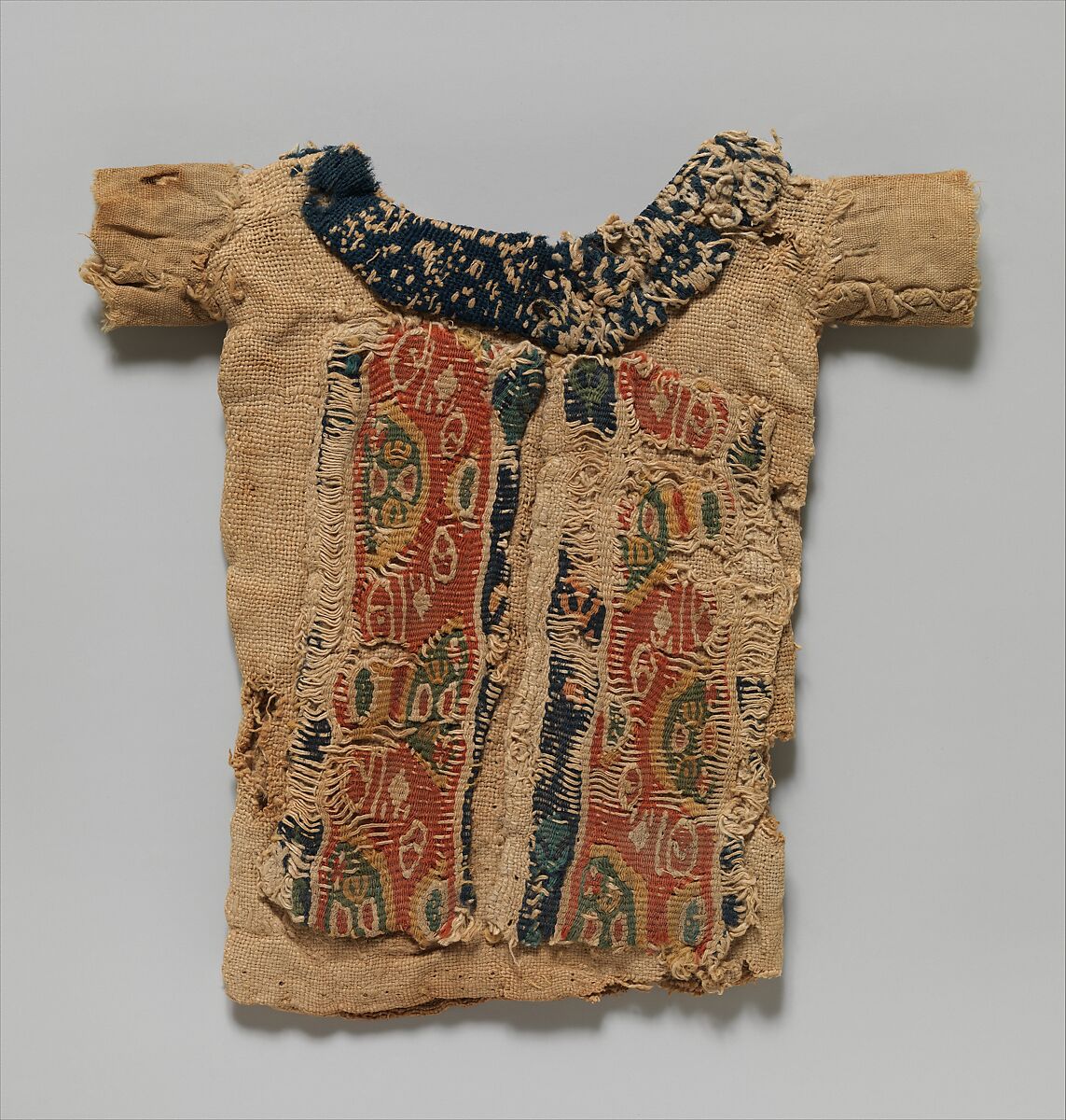 Doll's Tunic, Wool, linen; plain weave, tapestry weave