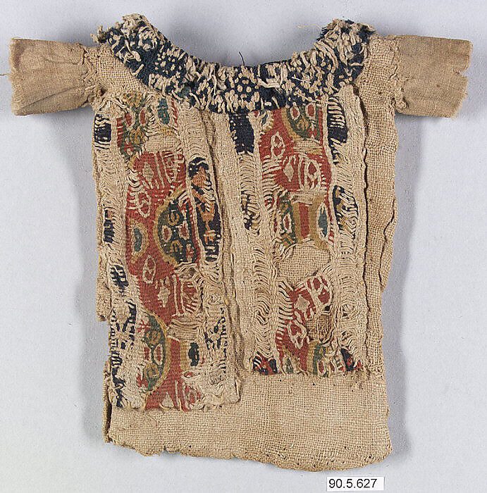 Doll's Tunic, Wool, linen; plain weave, tapestry weave