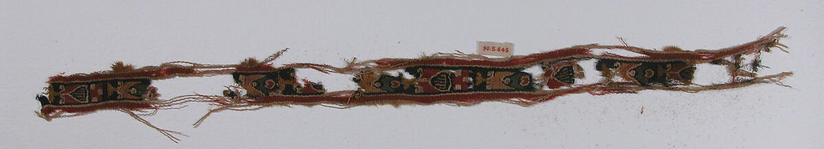 Textile Fragment, Wool, linen; tapestry weave 