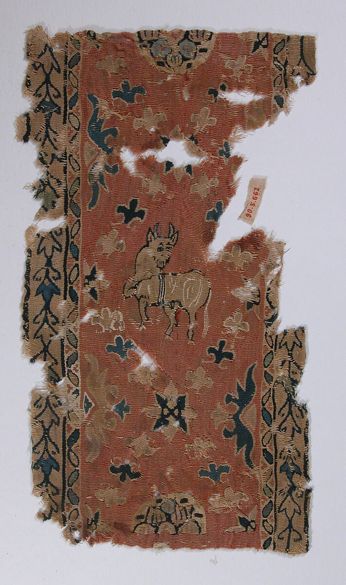 Fragment of Shoulder Band, Wool, linen; tapestry weave 