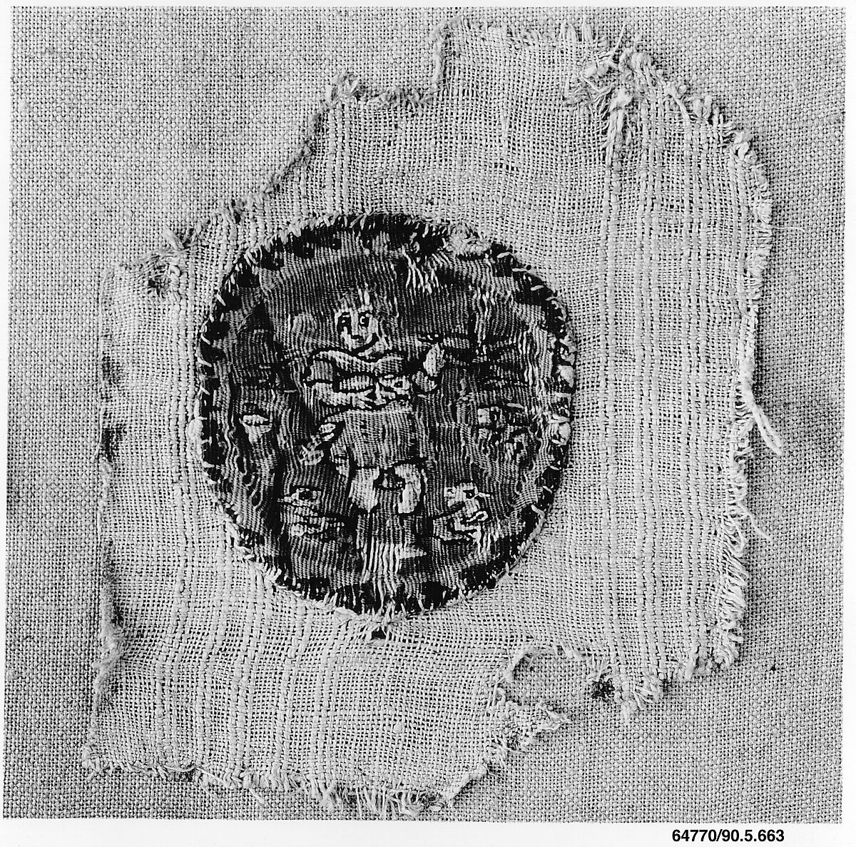 Textile Fragment, Wool, linen; plain weave, tapestry weave