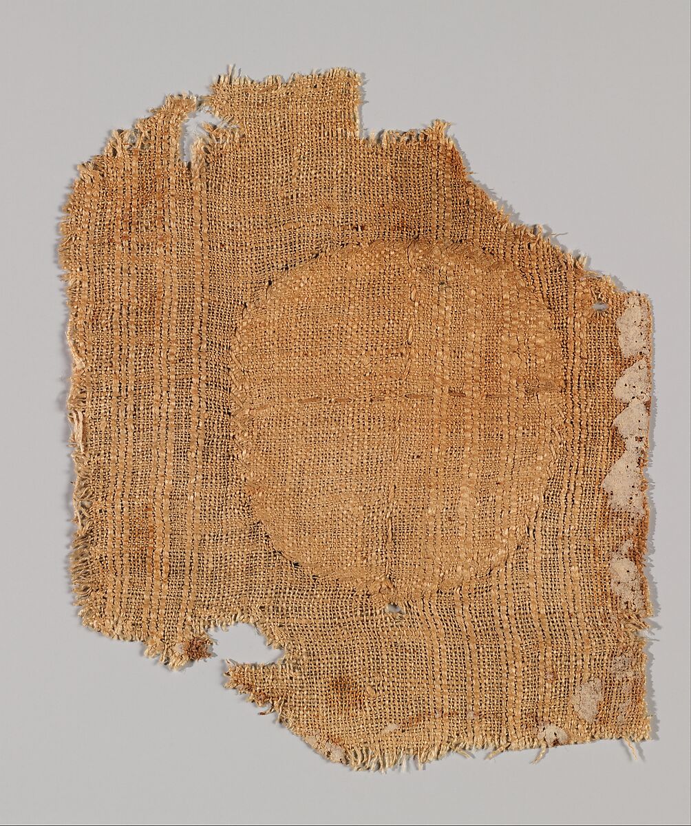 Textile Fragment, Wool, linen; plain weave, tapestry weave