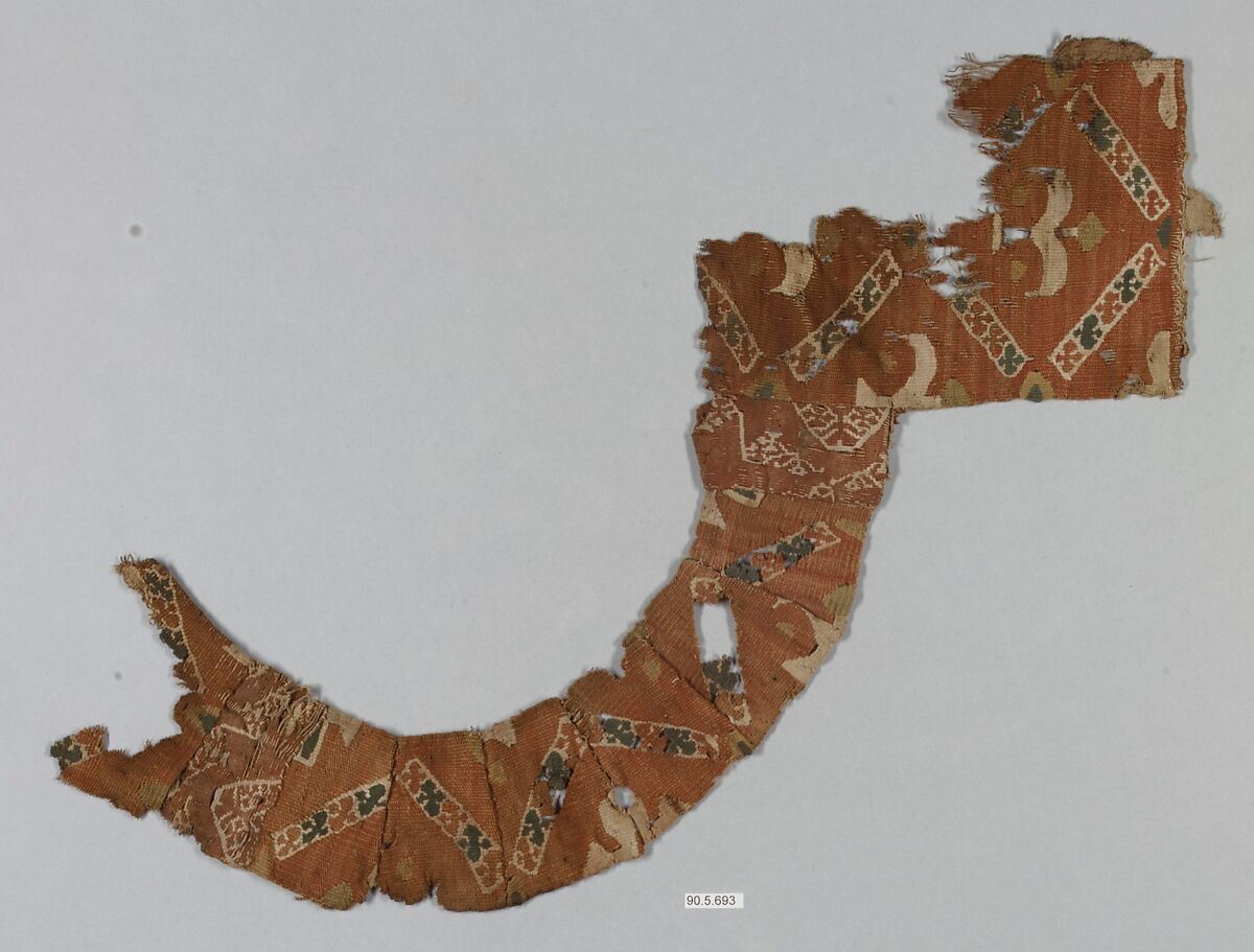 Textile Fragment, Wool, linen; tapestry weave
