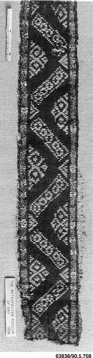 Textile Fragment, Wool; plain weave, brocaded (?)