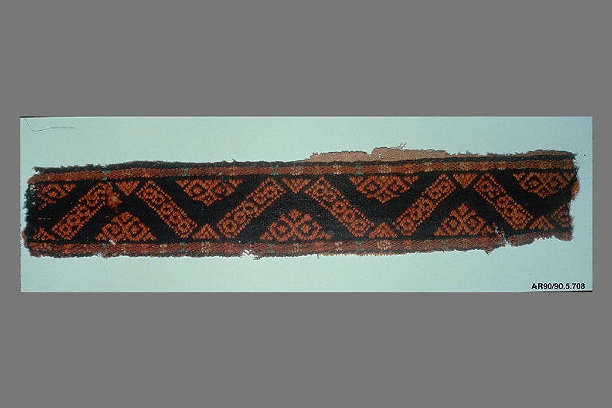 Textile Fragment, Wool; plain weave, brocaded (?) 