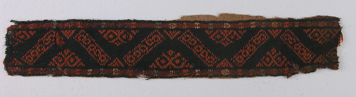 Textile Fragment, Wool; plain weave, brocaded (?)