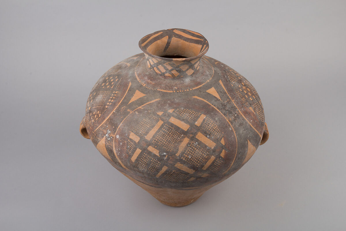 Pear-Shaped Jar (Hu), Earthenware with pigment, China