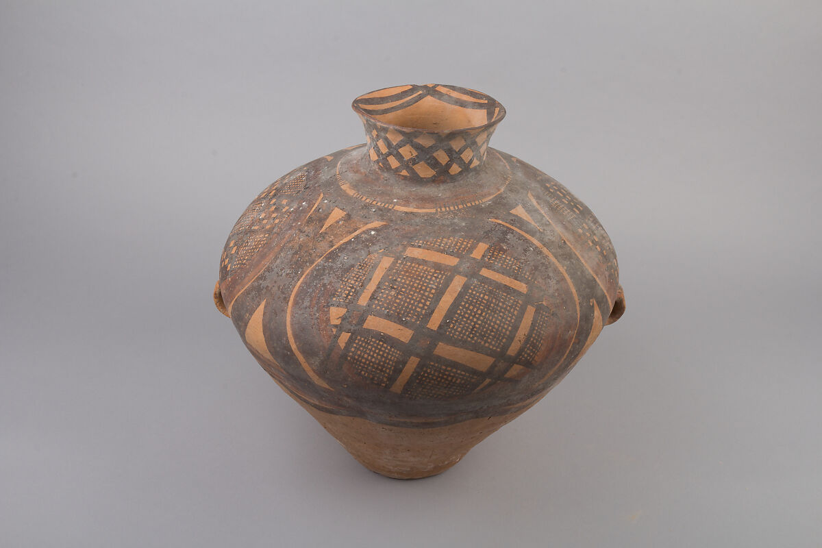 Pear-Shaped Jar (Hu), Earthenware with pigment, China 