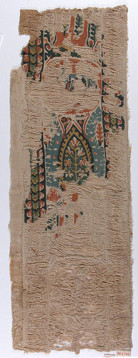 Fragment of Shoulder Band, Wool, linen; plain weave, tapestry weave 