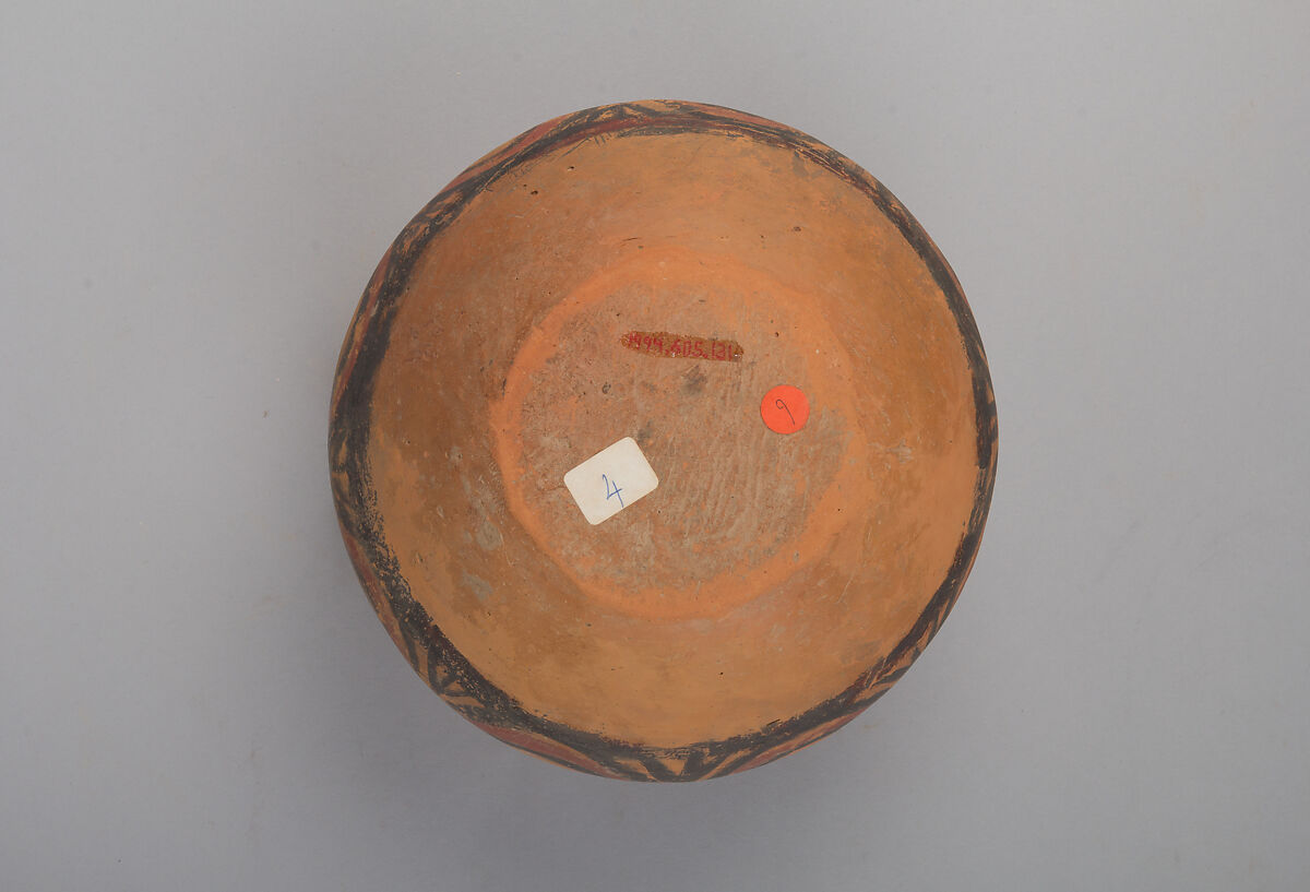 Jar with Spiral Decoration and Cross Hatching, Earthenware with pigment, China