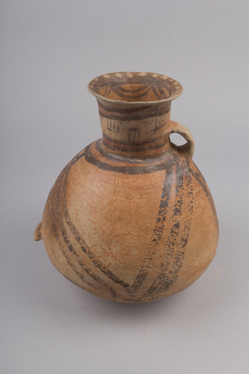 Jar with Two Loop Handles (Hu), Earthenware with pigment, China