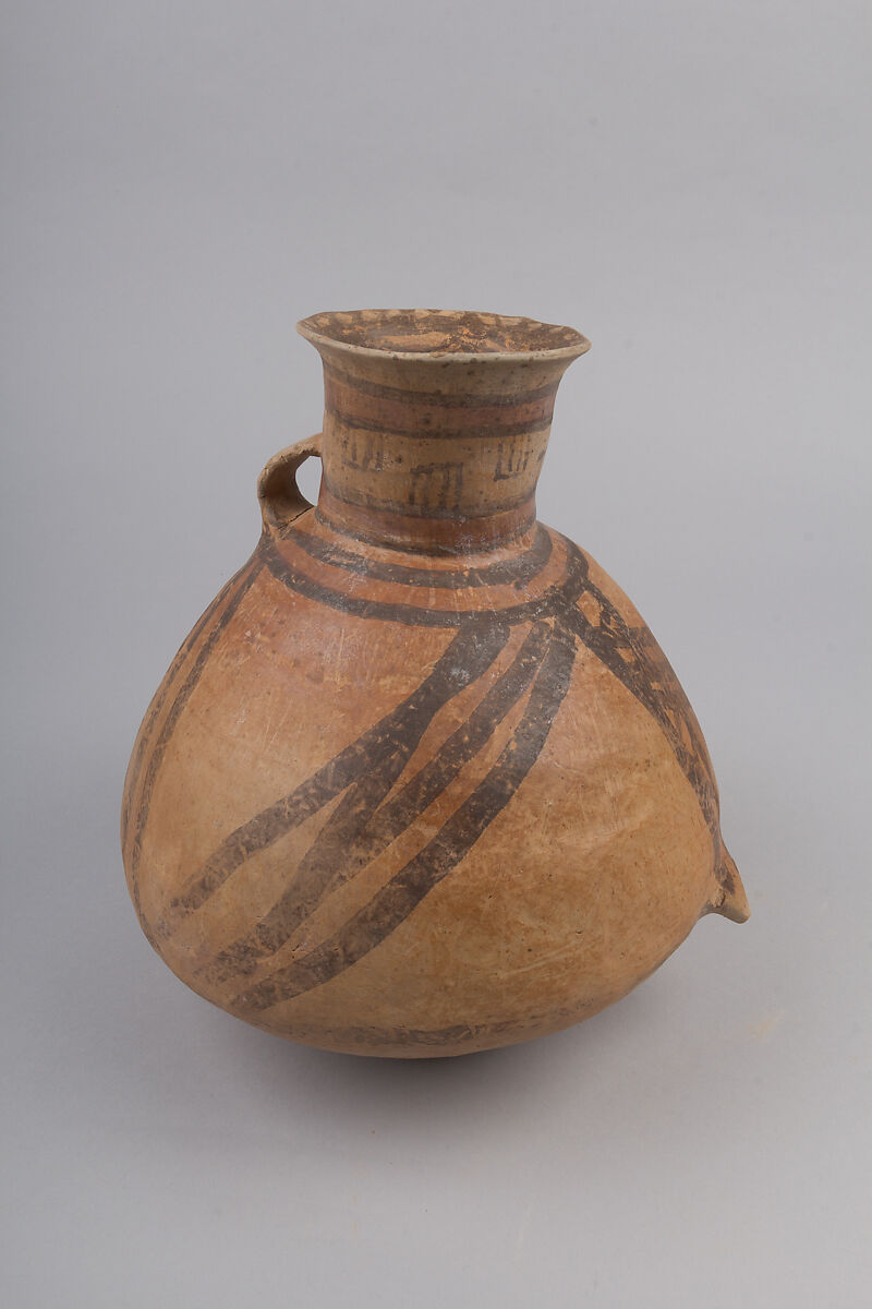 Jar with Two Loop Handles (Hu), Earthenware with pigment, China 