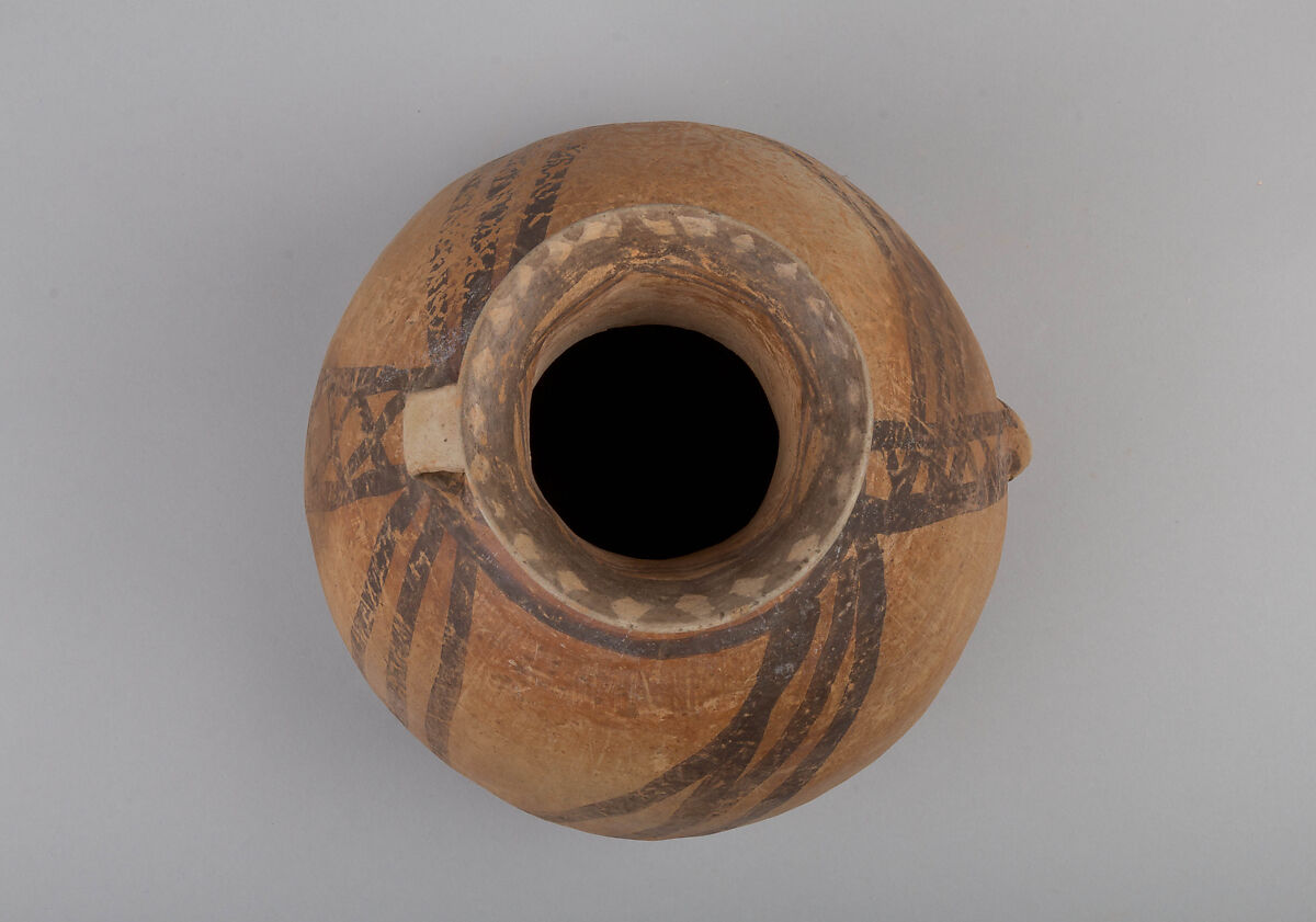 Jar with Two Loop Handles (Hu), Earthenware with pigment, China