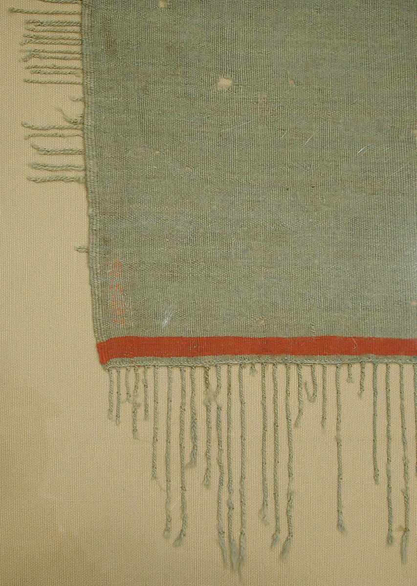 Fragment of a Cover with Geometric and Interlace Decoration, Wool, linen; plain weave, tapestry weave
