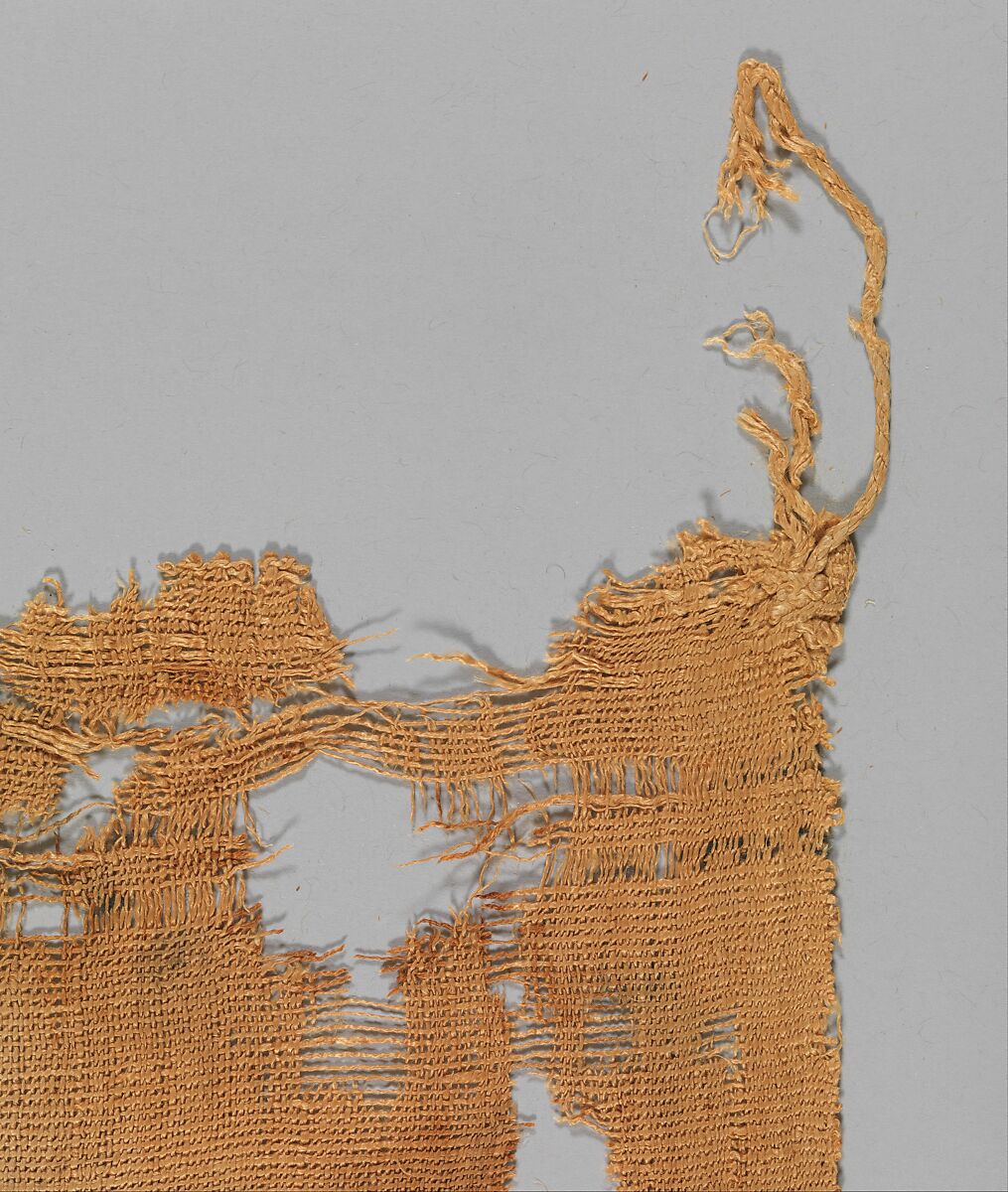 Textile Fragment, Wool, linen; plain weave, weft loop weave