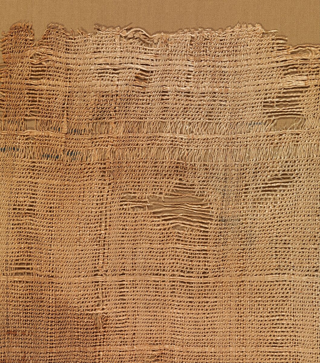 Textile Fragment, Wool, linen; plain weave, weft loop weave