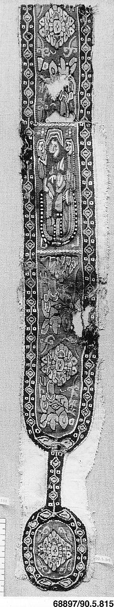 Band with Figures, Wool, linen; plain weave, tapestry weave