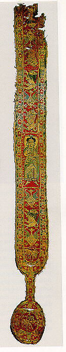 Vertical Band from a Tunic, Wool, linen; tapestry weave