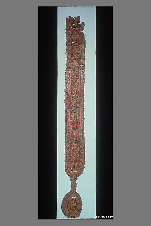 Vertical Band from a Tunic, Wool, linen; tapestry weave