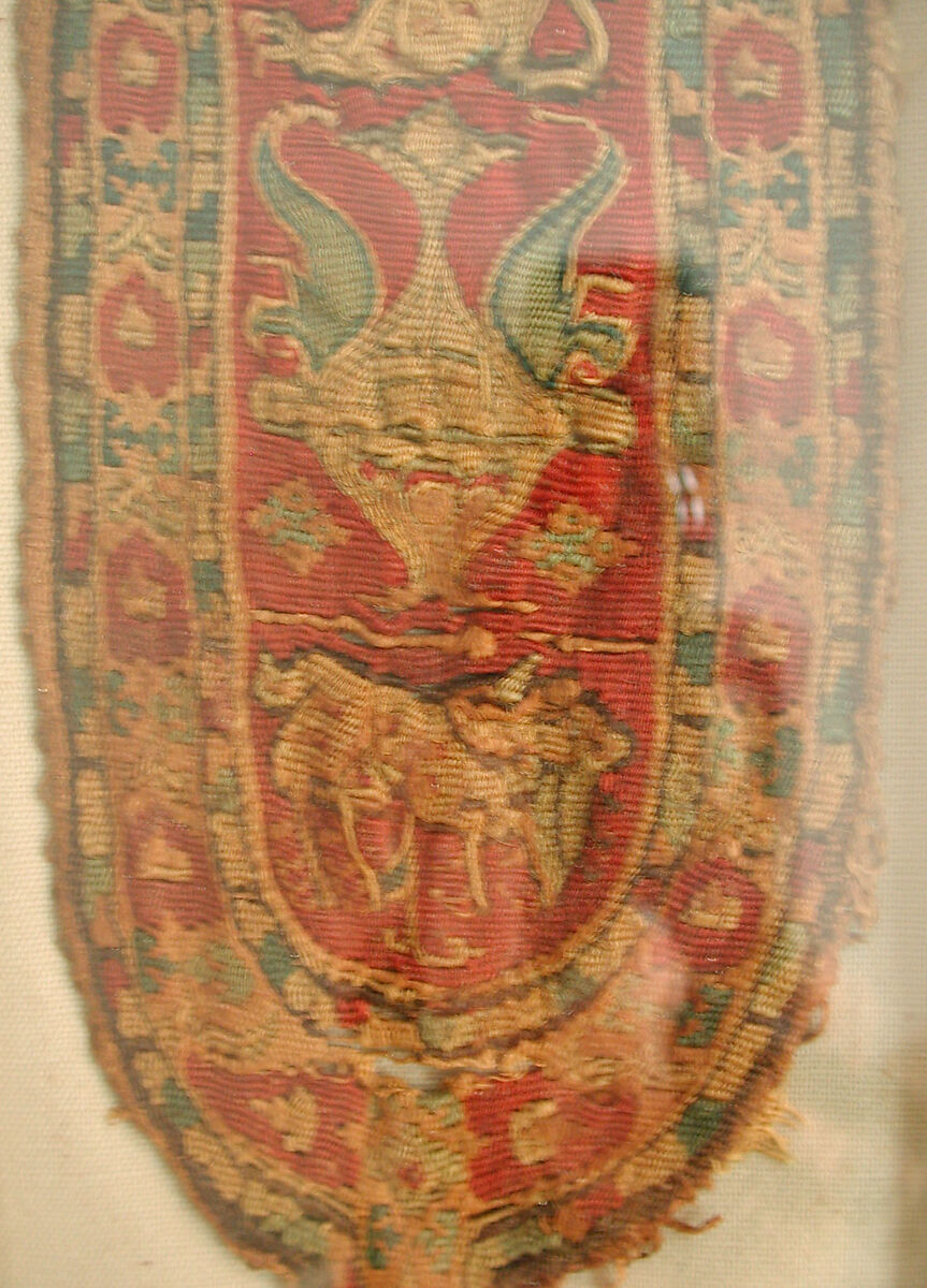 Vertical Band from a Tunic, Wool, linen; tapestry weave