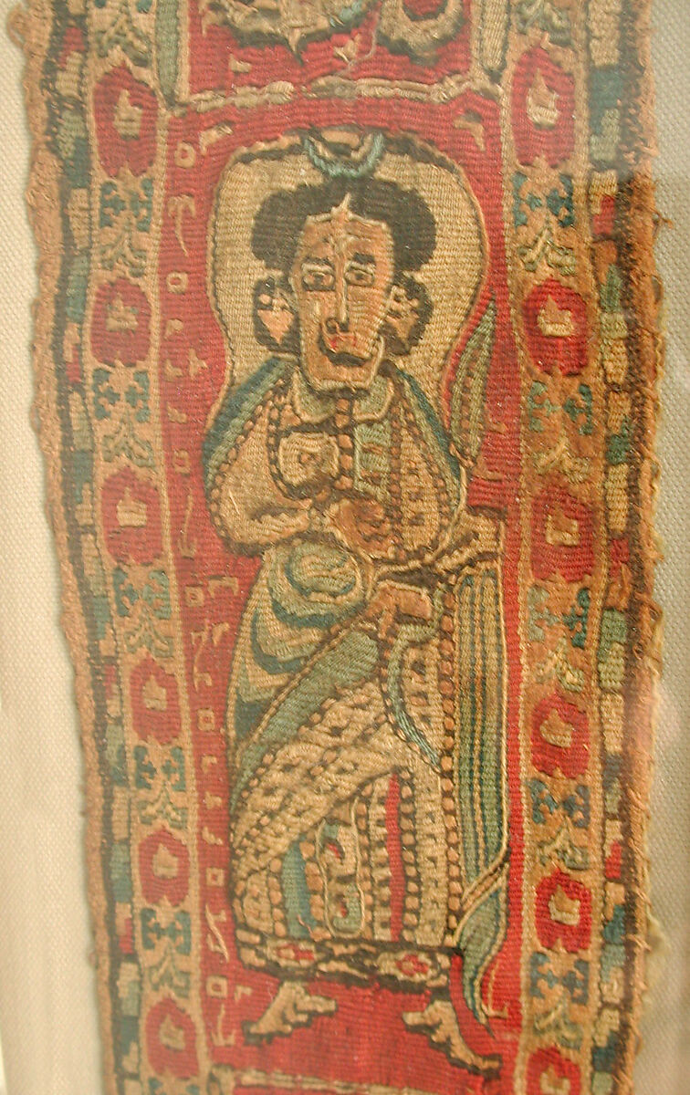 Vertical Band from a Tunic, Wool, linen; tapestry weave