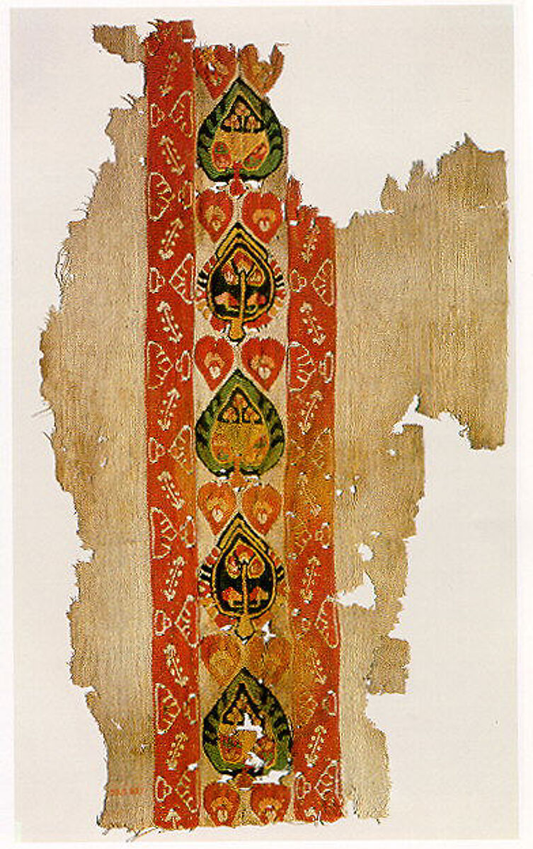 Band with Vegetal Ornament, Linen, wool