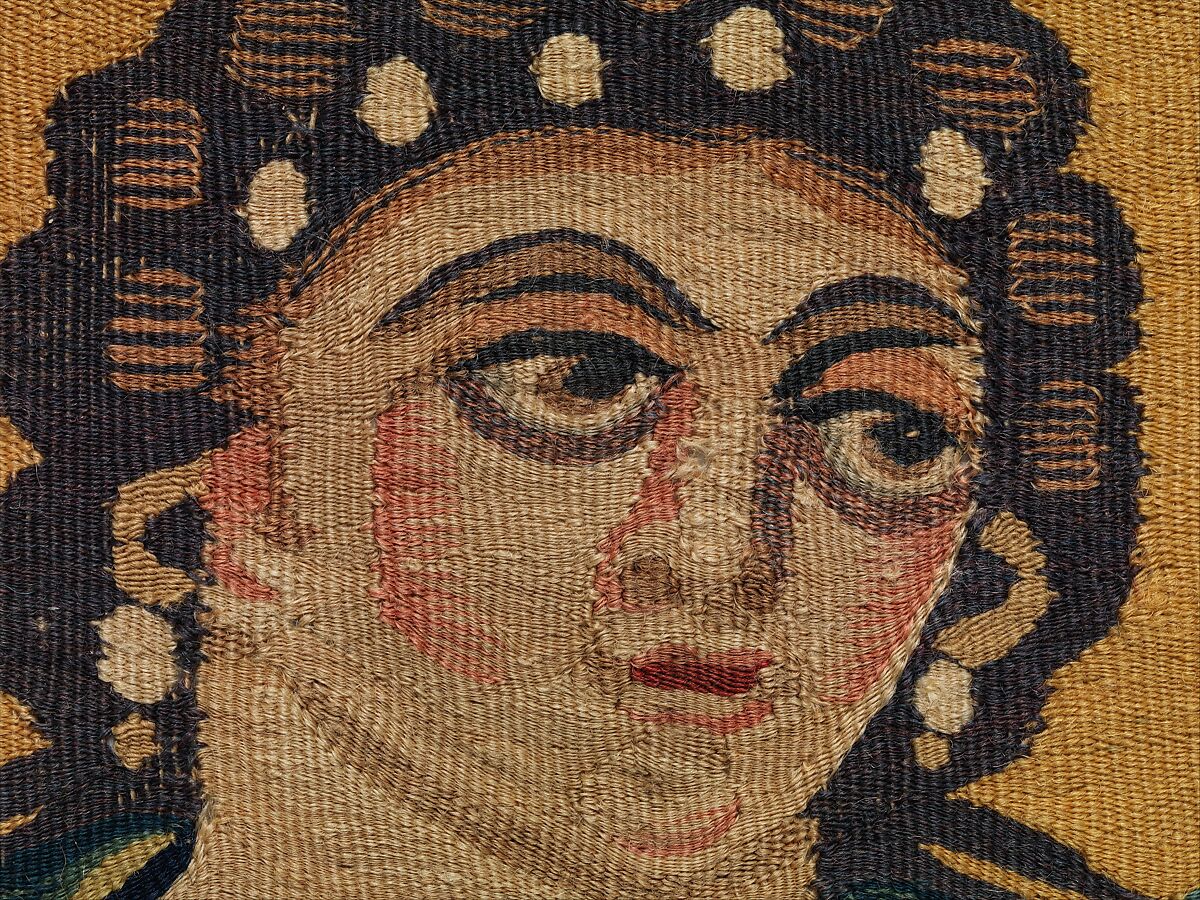 Tabula (Square) with the Head of Spring, Linen, wool
