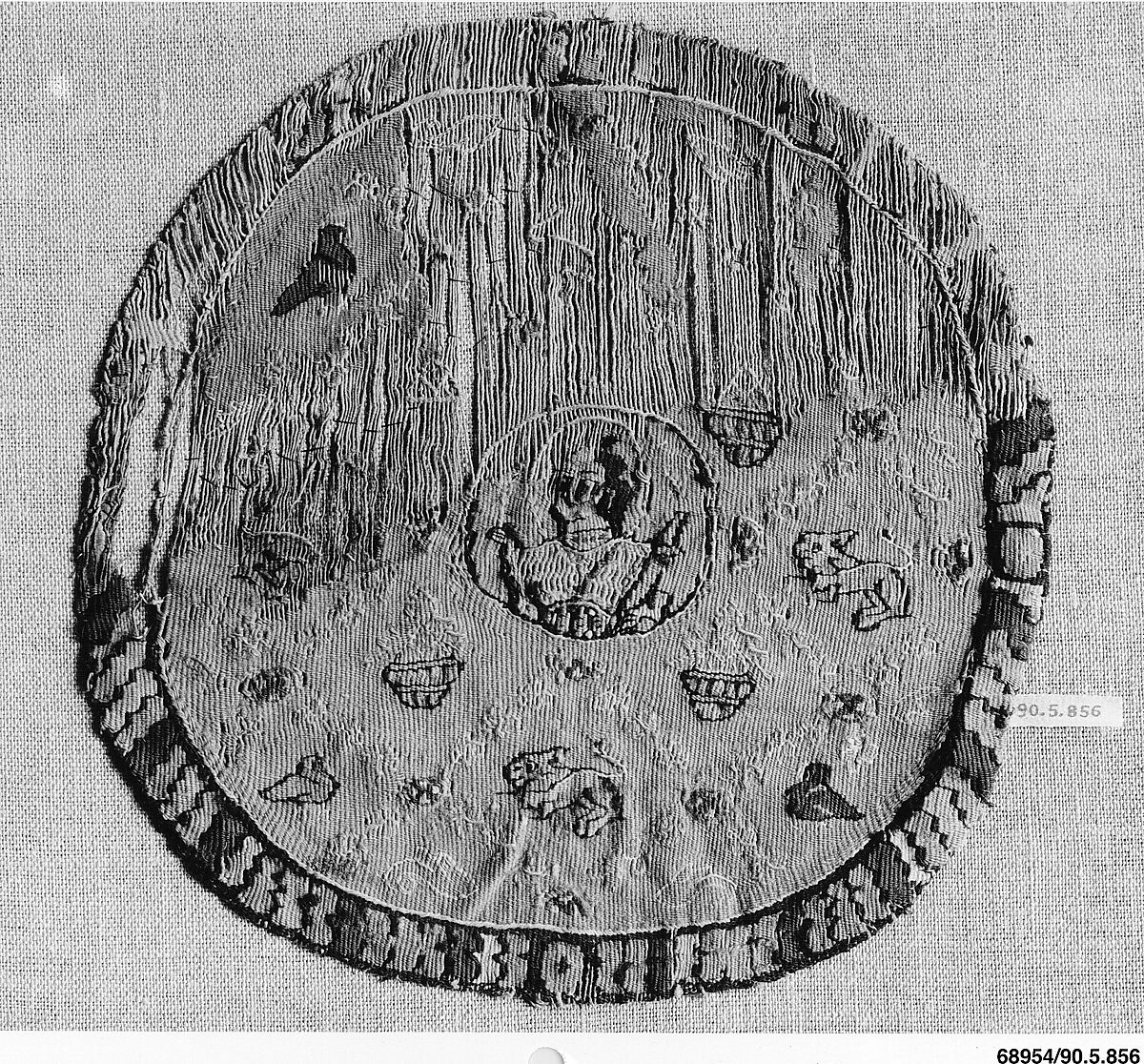 Roundel, Linen, wool