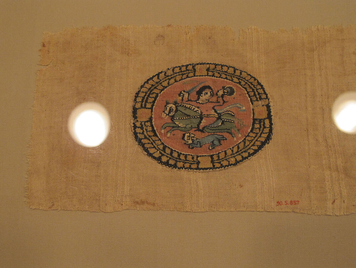 Fragment with a Mounted Horseman, Linen, wool