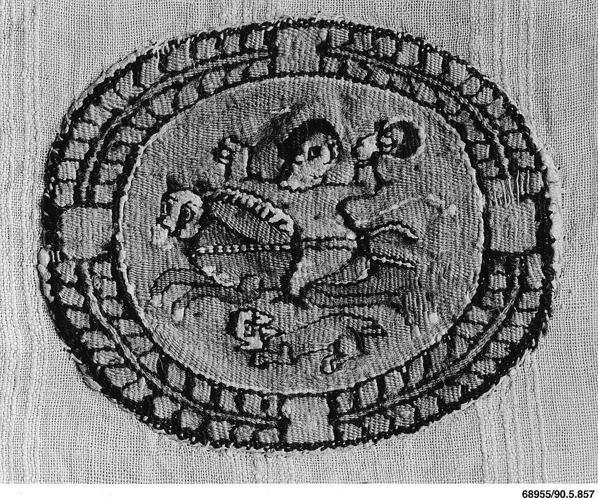 Fragment with a Mounted Horseman, Linen, wool 